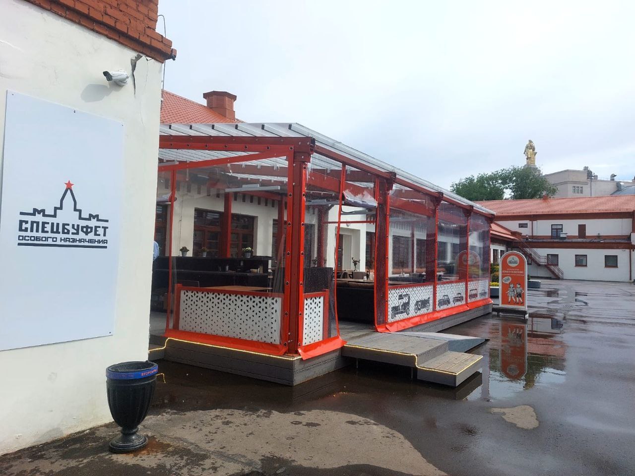 ПВХ шторы для летней террасы кафе в посёлке Томилино