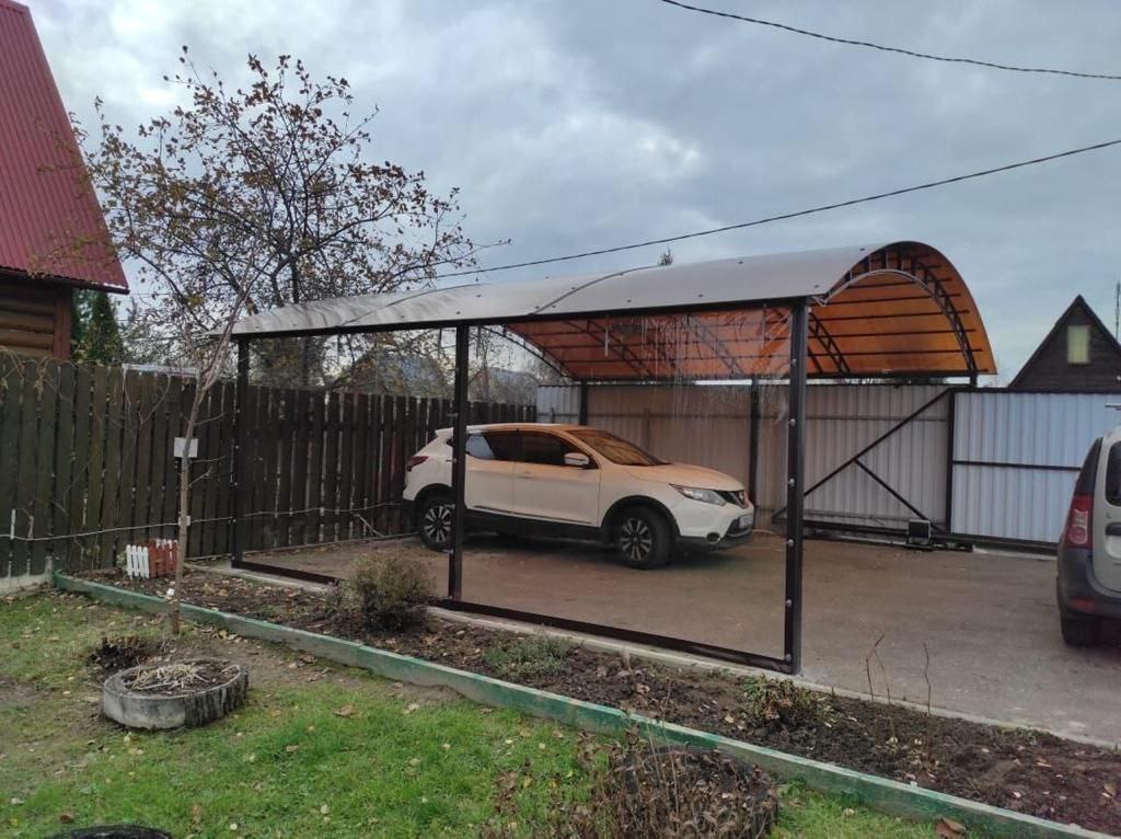 Прозрачные шторы ПВХ для навеса под автомобиль в посёлке Томилино